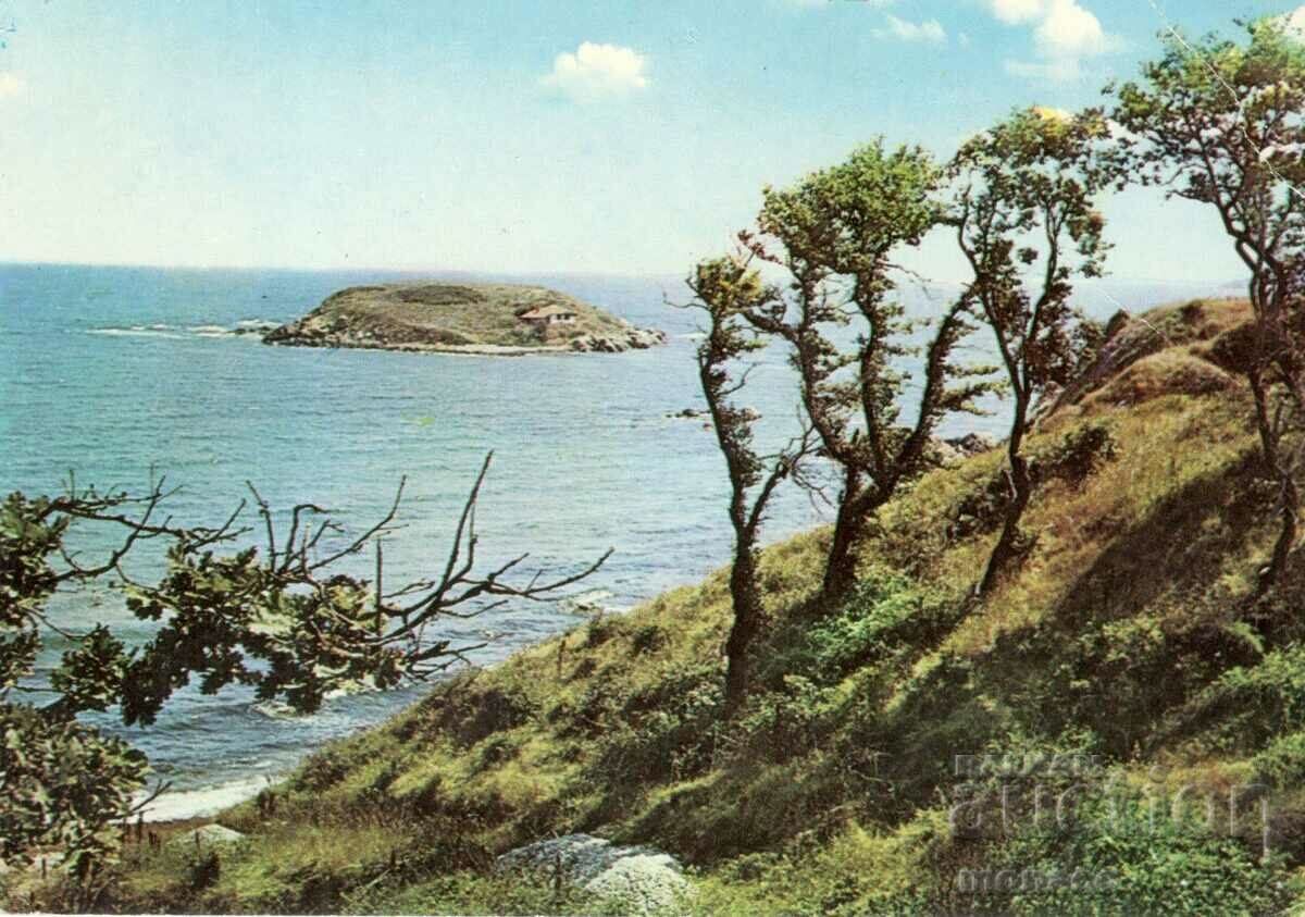 Old postcard - Arkutino, Snake Island