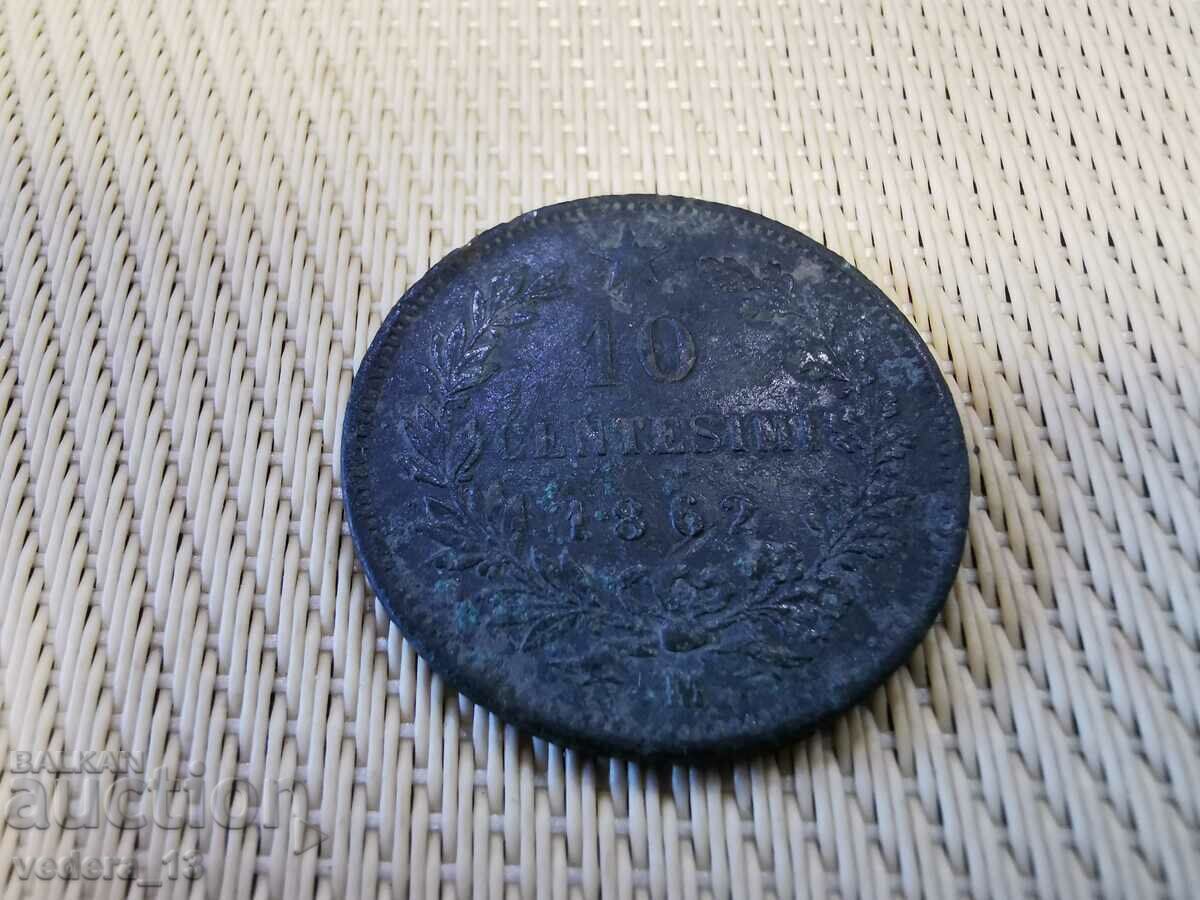 10 CENTESIMI 1862 with price 6.00 BGN | € 3.07 10 CENTESIMI 1862 with price 6.00 BGN | € 3.07