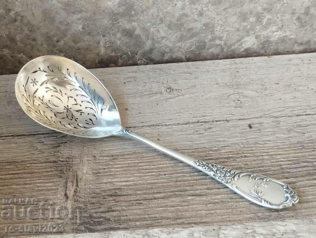 Antique French Silver Icing Sugar Spoon