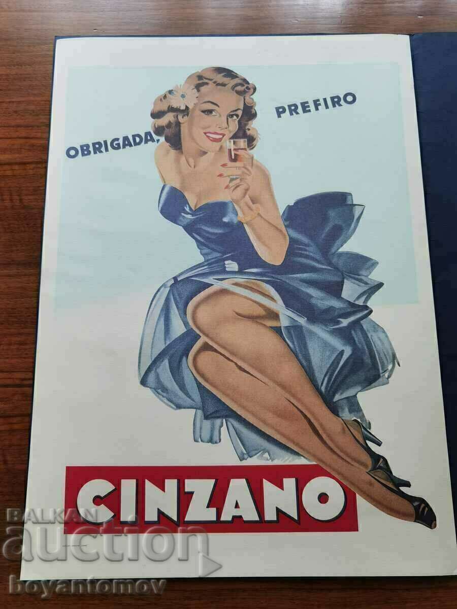 Set of 4 vintage posters Album Manifesti Cinzano d'Epoc with price € 250.00 | 488.96 BGN
