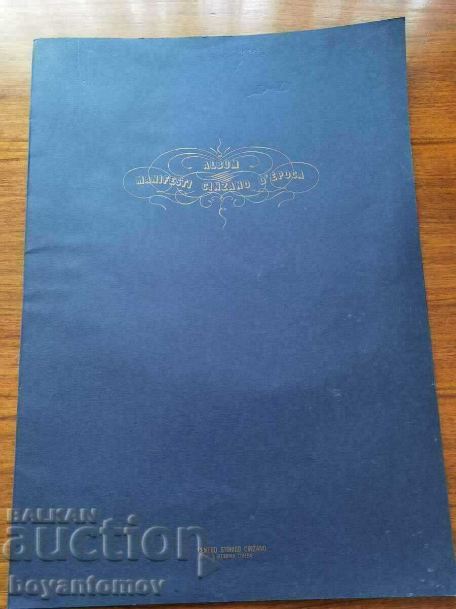 Set of 4 vintage posters Album Manifesti Cinzano d'Epoc - 5 Set of 4 vintage posters Album Manifesti Cinzano d'Epoc - 5