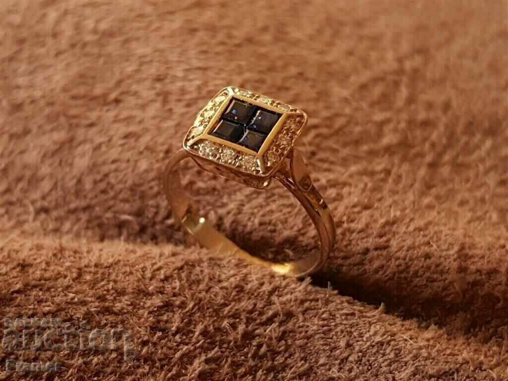 18K GOLD with DIAMONDS diamonds sapphires Stylish ring with price 1250.00 BGN | € 639.11 18K GOLD with DIAMONDS diamonds sapphires Stylish ring with price 1250.00 BGN | € 639.11