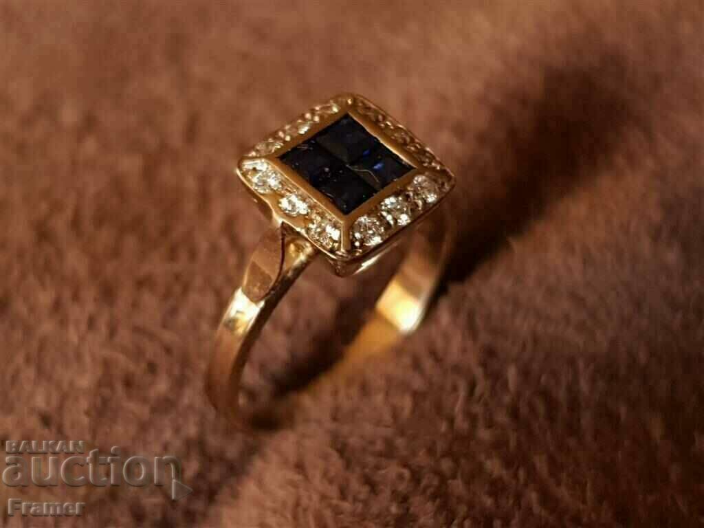 Auction 18K GOLD with DIAMONDS diamonds sapphires Stylish ring Auction 18K GOLD with DIAMONDS diamonds sapphires Stylish ring