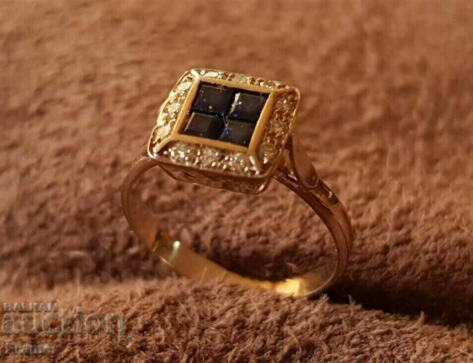 Delivery of 18K GOLD with DIAMONDS diamonds sapphires Stylish ring Delivery of 18K GOLD with DIAMONDS diamonds sapphires Stylish ring