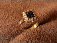 AUR 18K cu DIAMANTE diamante safire Inel elegant