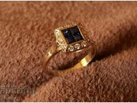 18K GOLD with DIAMONDS diamonds sapphires Stylish ring