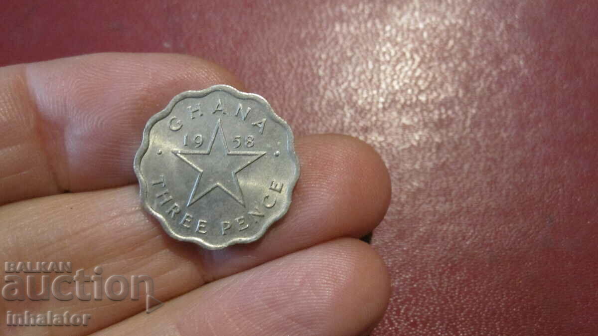 Ghana 1958 3 pence - excellent
