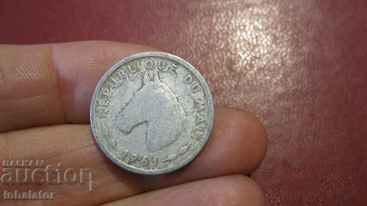 Mali 10 franci 1961 - Cap de cal - Aluminiu