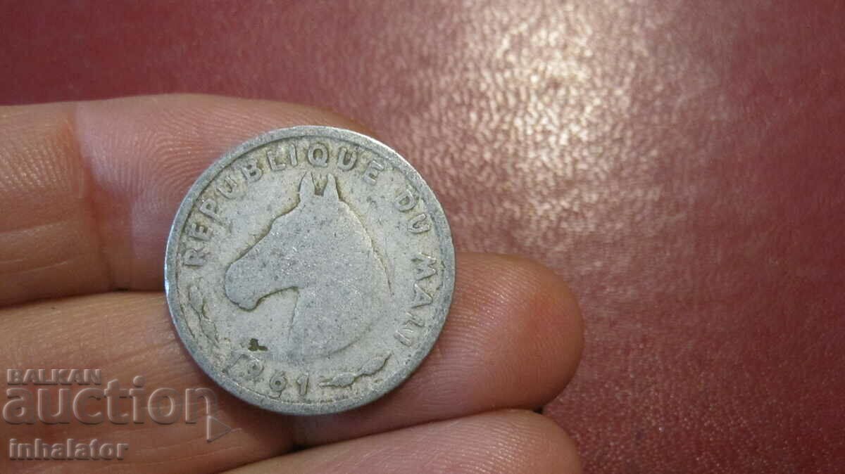 Μάλι 10 φράγκα 1961 - Κεφάλι αλόγου - Αλουμίνιο