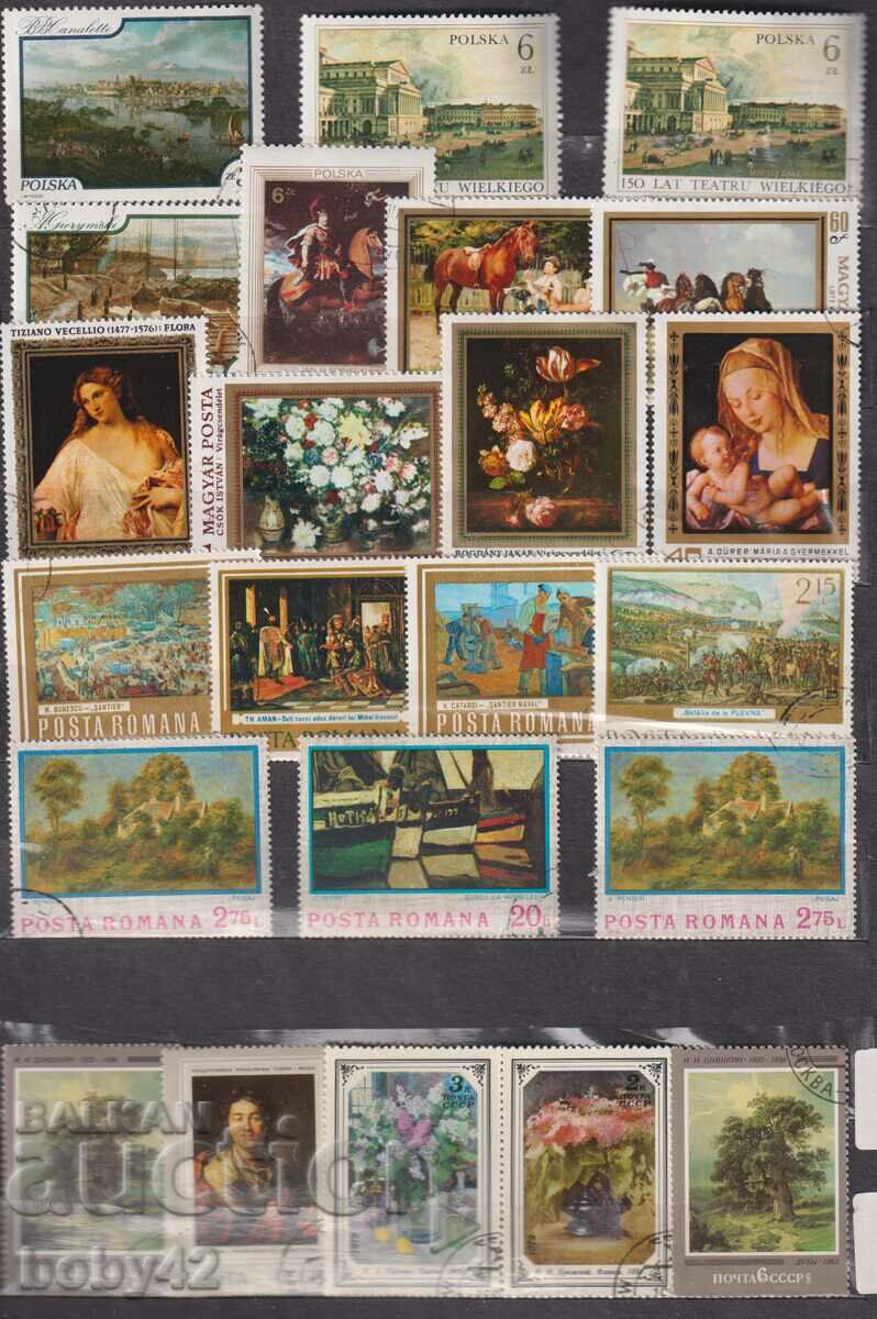 Painting - Cuba, USSR, Romania - 54 post. brands (2)
