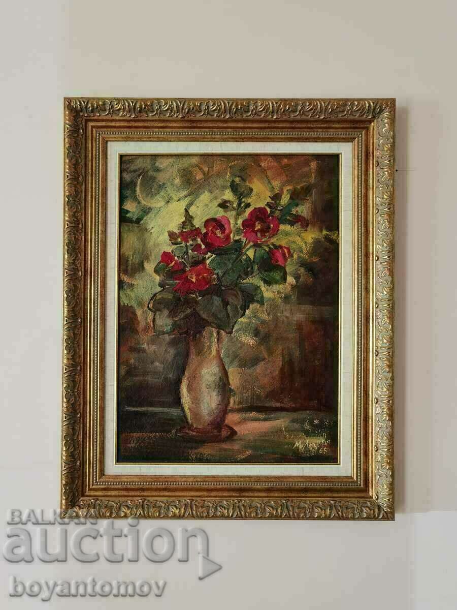 Maria Lozeva, a wonderful painting of still life flowers, MBP Maria Lozeva, a wonderful painting of still life flowers, MBP