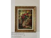 Maria Lozeva, a wonderful painting of still life flowers, MBP