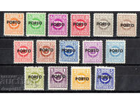 1946. Австрия. Пощенски марки от 1945 г. с надп. "PORTO".