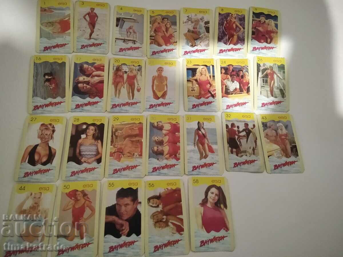 Lot Cards of chewing gum Lifeguards on the beach / Baywatch