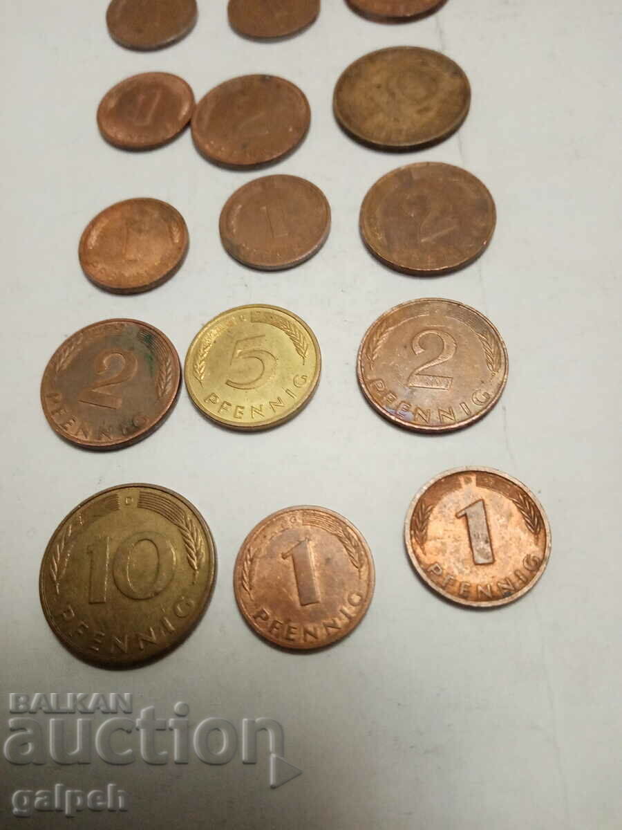 LOT OF COINS - GERMANY - 15 pcs. - BGN 2.5 - 7 LOT OF COINS - GERMANY - 15 pcs. - BGN 2.5 - 7