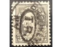 1917г. USA, 15c, Франклин, клеймована пощенска марка.