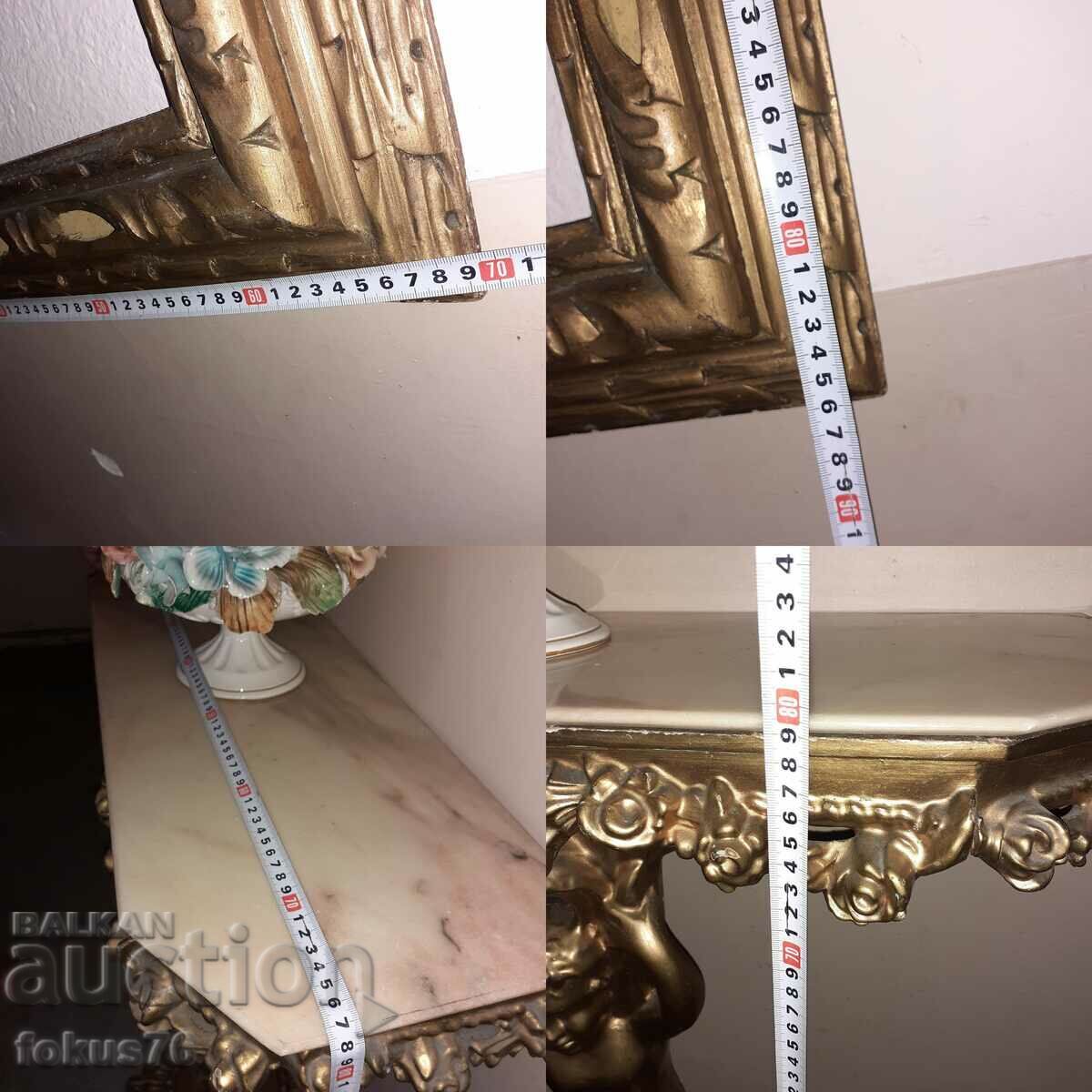 A great Baroque frame wooden console table set - 7 A great Baroque frame wooden console table set - 7