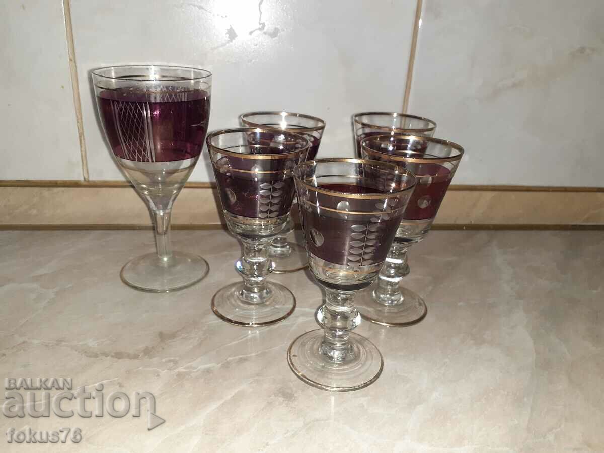 Lot of red glass goblets Lot of red glass goblets