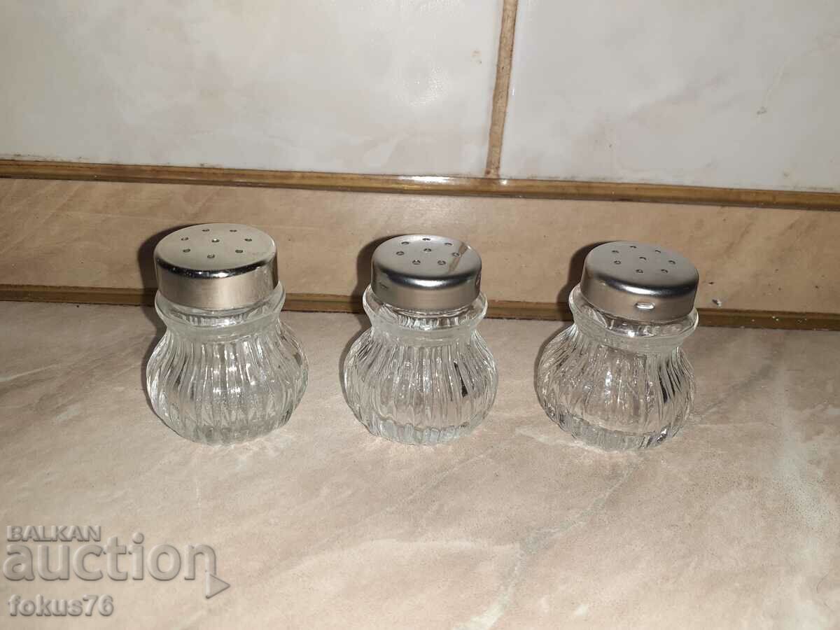 Set of small glass salt shakers WMF - 3 pcs.