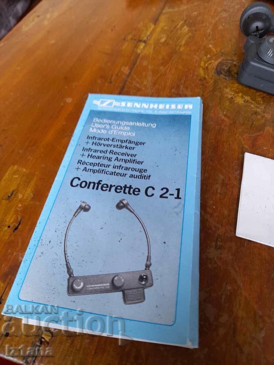 Auction  Old Sennheiser Conferette C 2-1 Hearing Amplifier