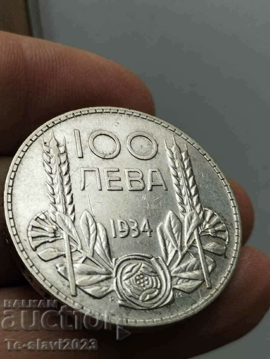 100 BGN 1934 - coin, silver Bulgaria