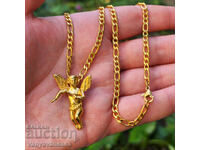 Necklace with an angel Made of medical steel with 18k gold plating