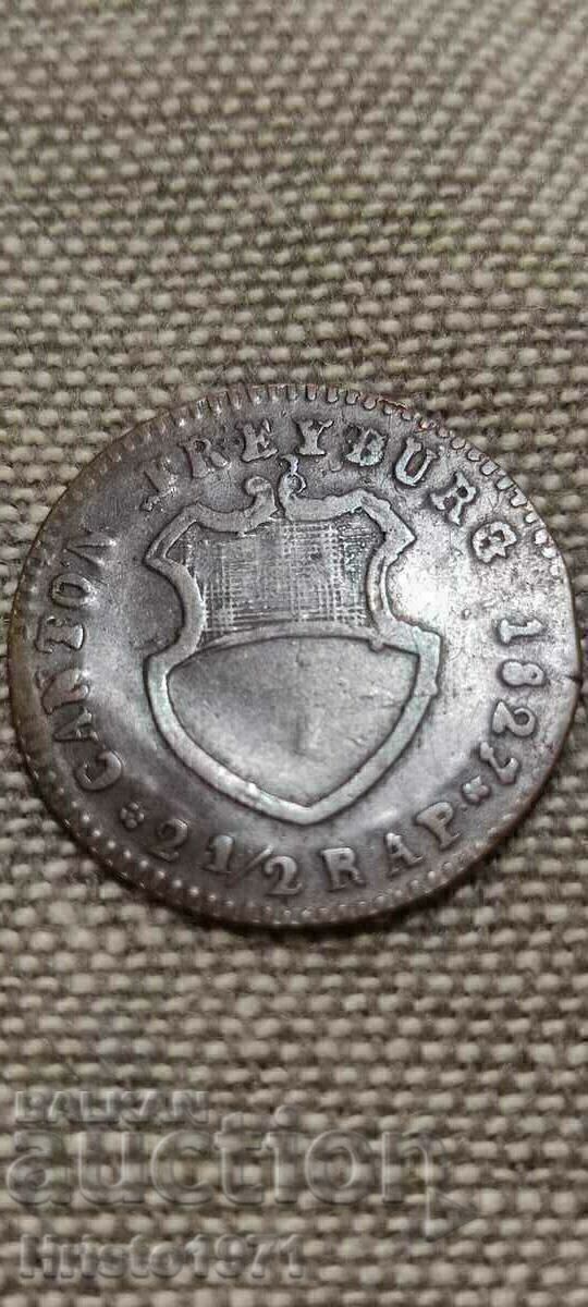 2 1/2 rapen 1827 canton Freiburg 2 1/2 rapen 1827 canton Freiburg