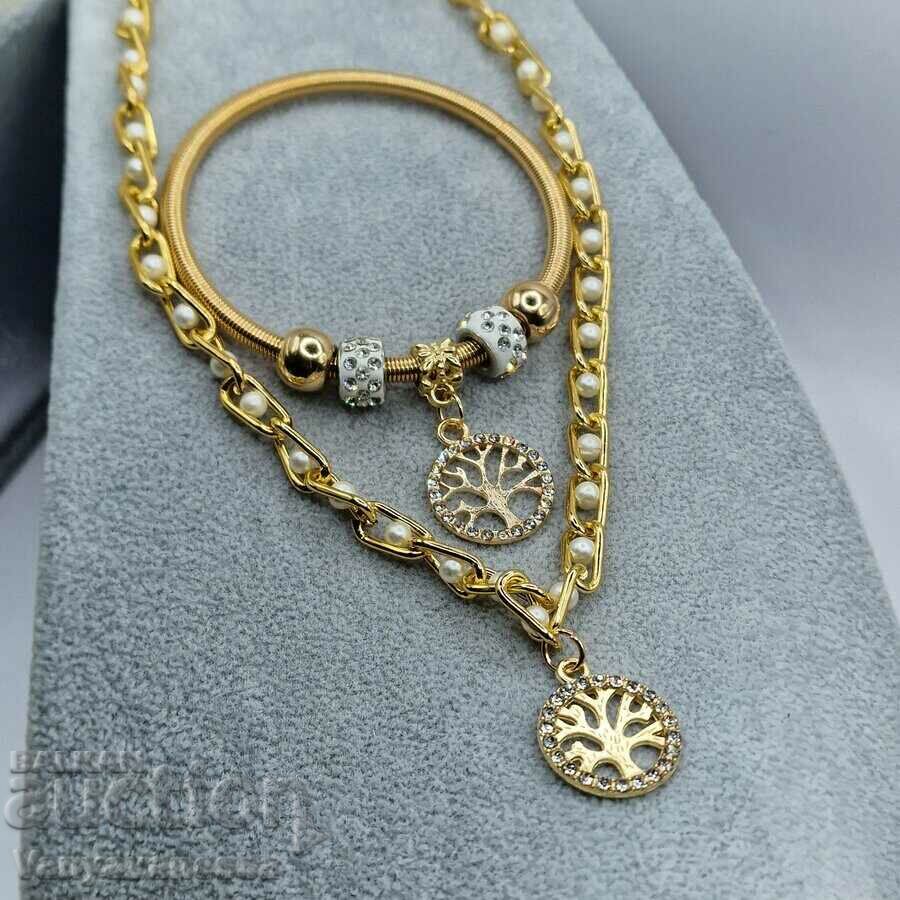 Tree of Life medical steel necklace and bracelet set
