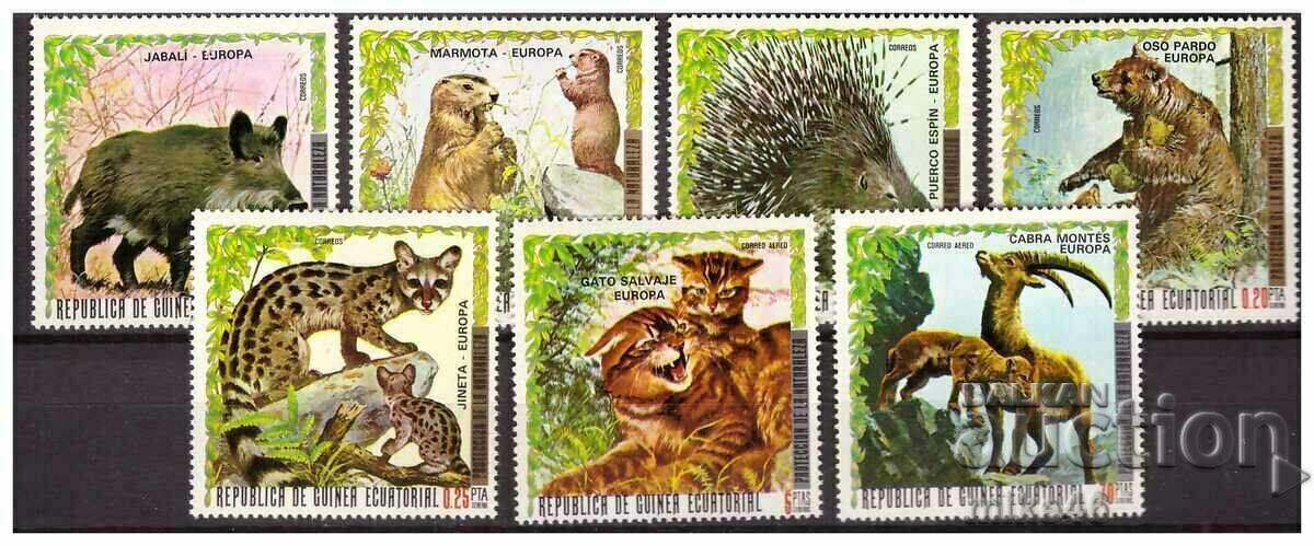 GUINEA ECUATORIALĂ 1976 Seria pură Fauna Europei