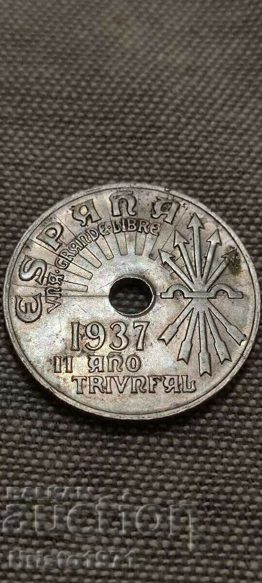 25 centimos 1937 με τιμή € 3.50 | 6.85 BGN 25 centimos 1937 με τιμή € 3.50 | 6.85 BGN