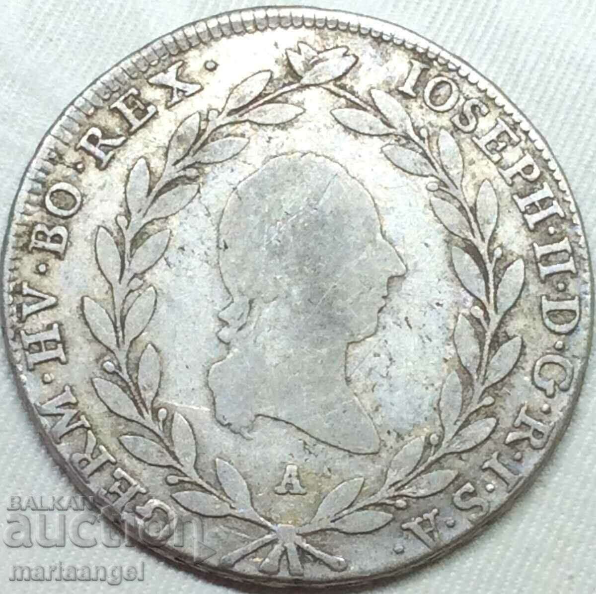 20 Kreuzers 1785 Austria A - Vienna Joseph II 29mm silver
