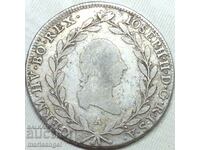 20 кройцера 1785 Австрия А - Вена Йозеф II 29мм сребро