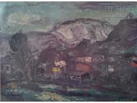 Picture, landscape, houses, art. Al. Dimitrov, 1980s.
