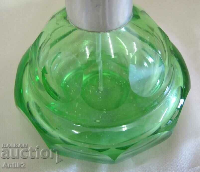 Vintich Crystal Green Perfume Bottle - 5 Vintich Crystal Green Perfume Bottle - 5