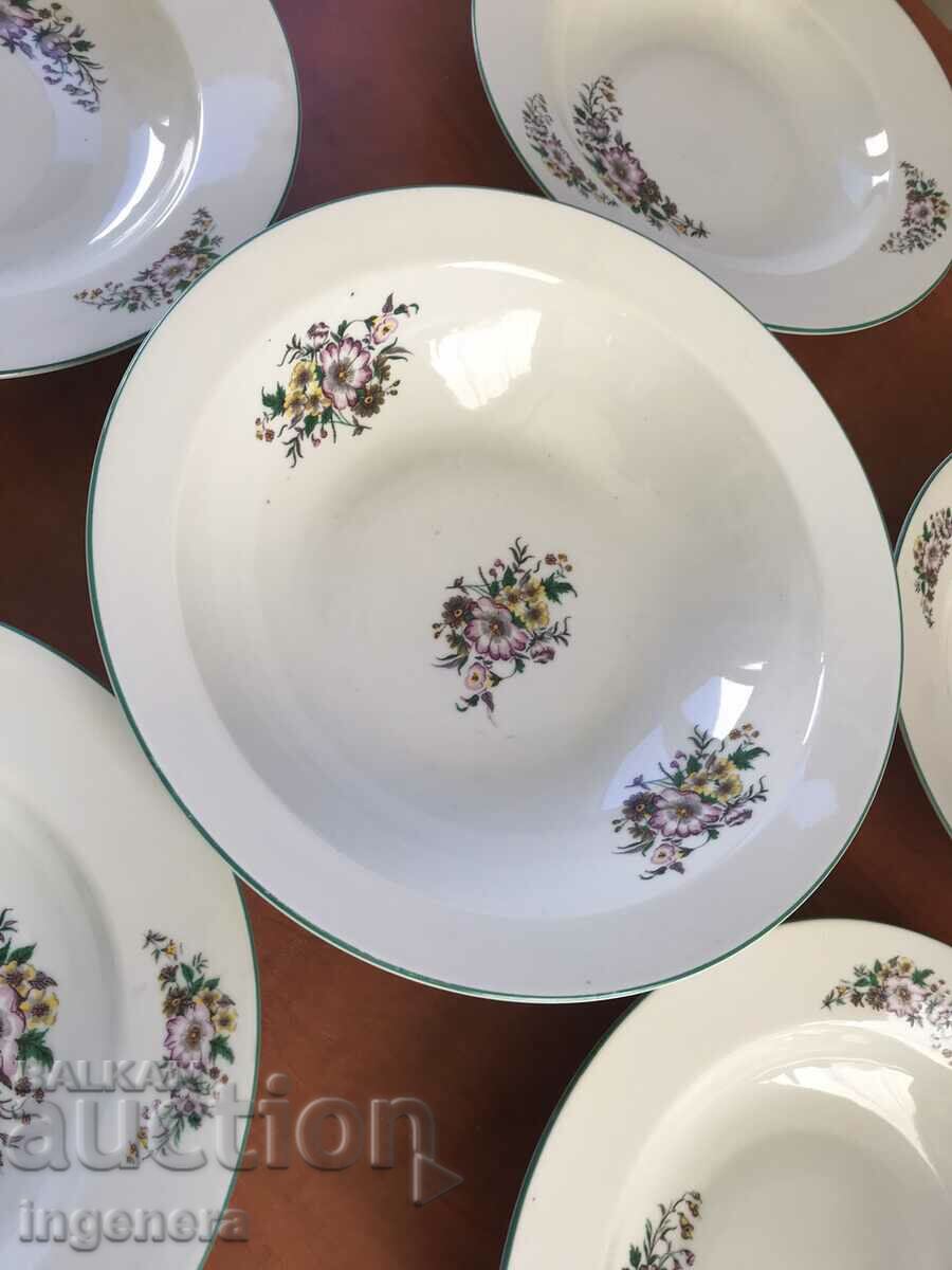 PORCELAIN PLATE BOWL SERVICE BULGARIA - 5 PORCELAIN PLATE BOWL SERVICE BULGARIA - 5