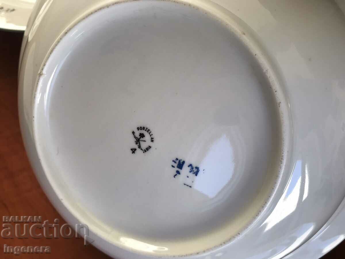 PORCELAIN PLATE BOWL SERVICE BULGARIA - 6 PORCELAIN PLATE BOWL SERVICE BULGARIA - 6