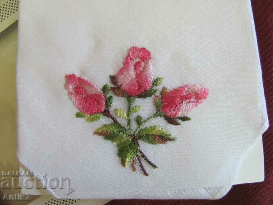 Auction  Vintich Hand Embroidery Bedspread and Towel in a box