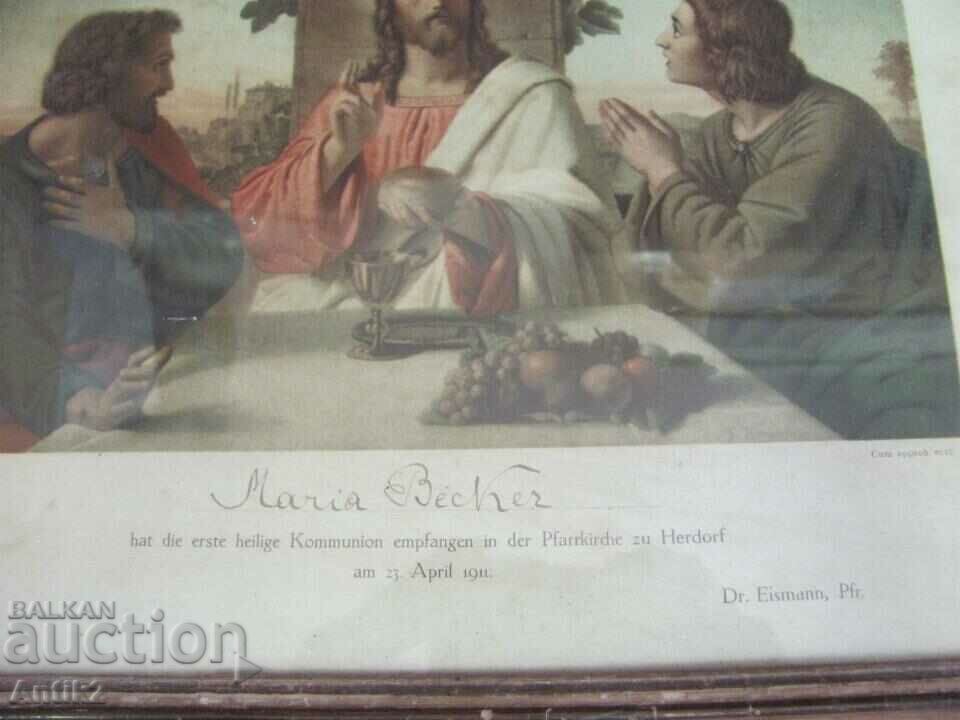 Auction  1911 Old Lithography - Christ
