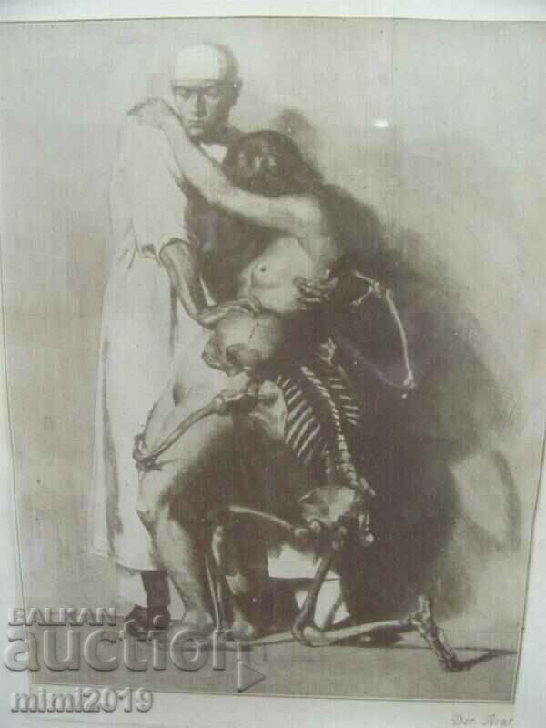 Litografia antică în cadru original din lemn cu sticlă cu preț 30.00 BGN | € 15.34