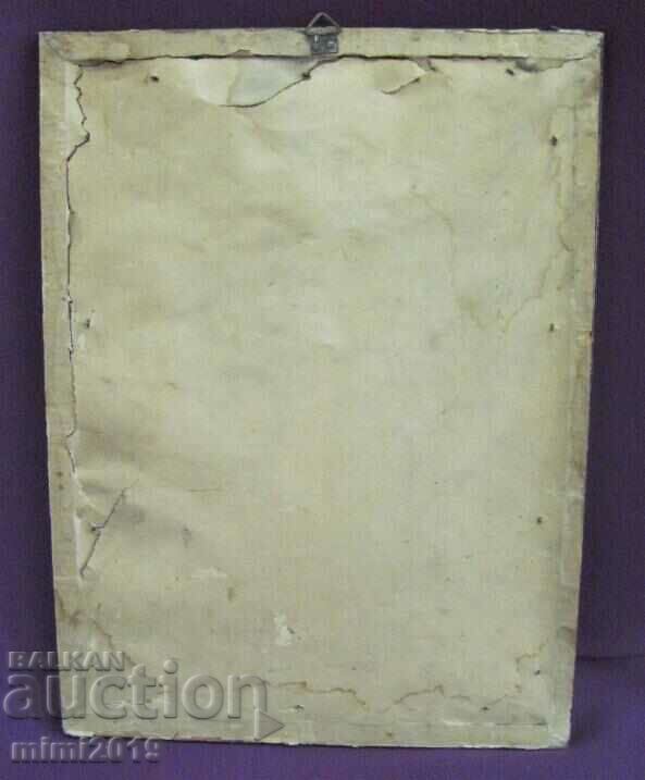 Litografia antică în cadru original din lemn cu sticlă - 7