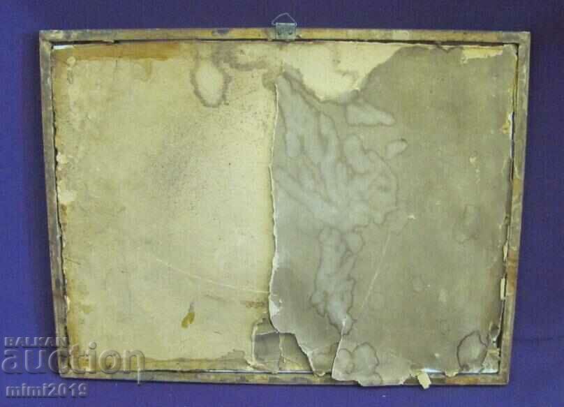 Antique Lithograph in Original Wooden Frame with Glass - 6