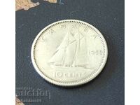 Монета Канада 10 цента, 1959