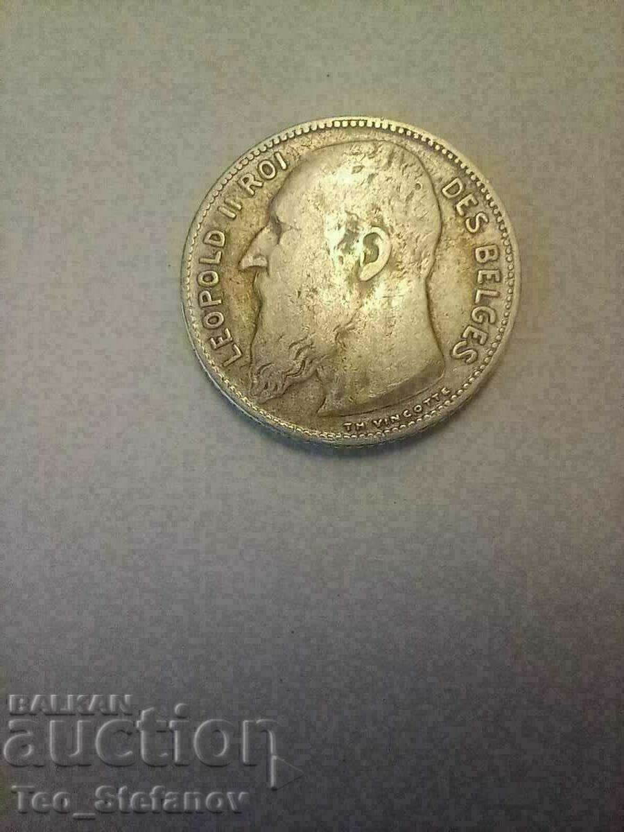 1 franc 1909 Belgium Leopold ll silver with price € 14.00 | 27.38 BGN