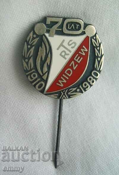 Football badge - 70 years FC "Widzew" Lodz/Widzew Lodz, Poland