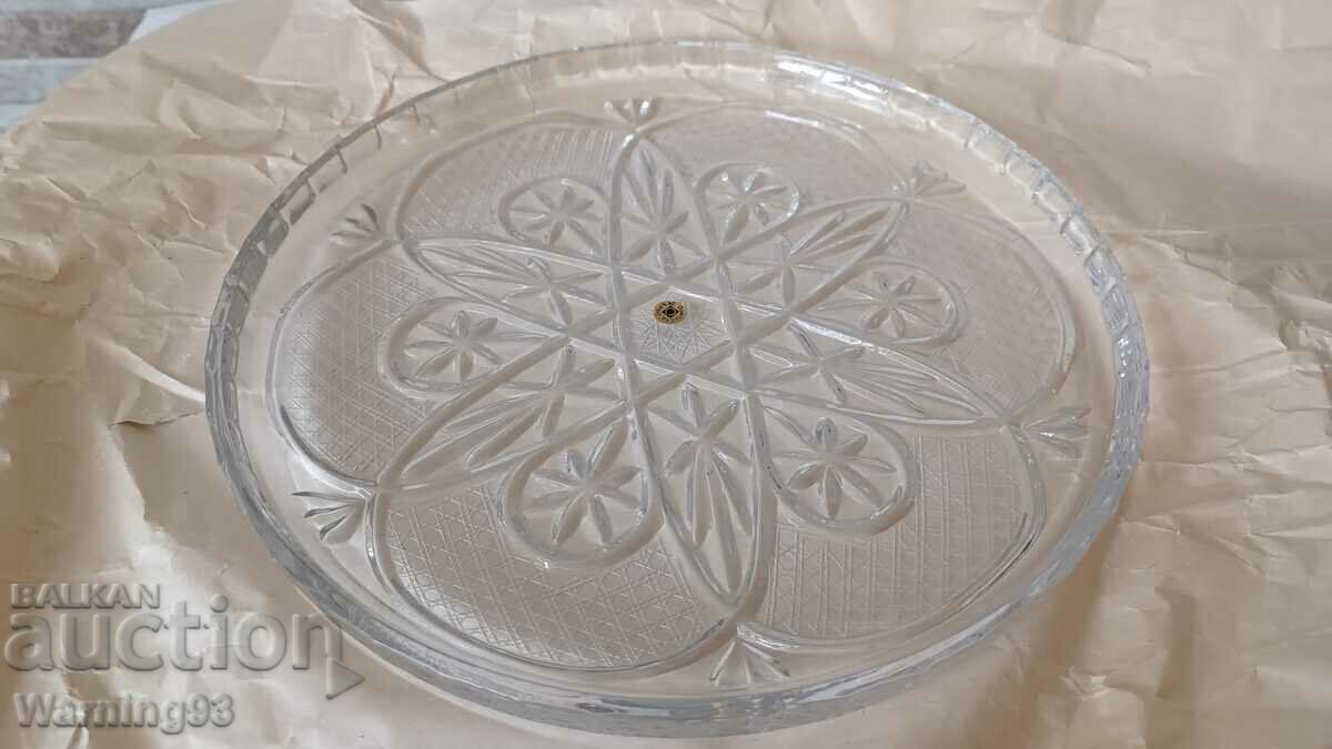 Large crystal tray / platter / hors d'oeuvre - Quartz Factory
