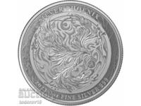 Moneda de argint „Mystic Phoenix” 2023 de 1 oz - ascuțită. Niue.