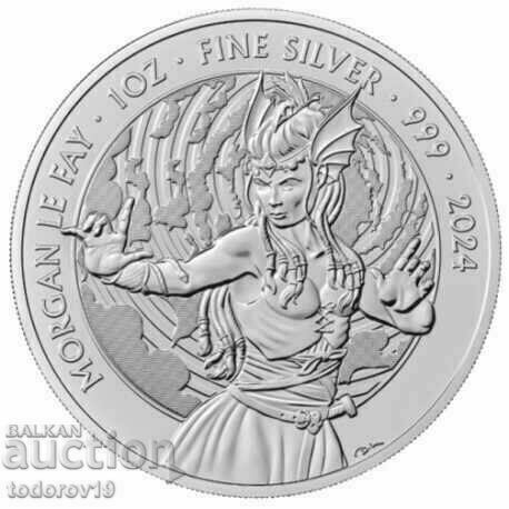 Ασημένιο νόμισμα 1 ουγκιάς 2023 Morgana Le Fay - Μεγάλη Βρετανία