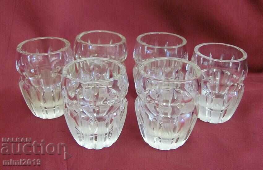 Auction 30s Art Deco Crystal Glass 6 pcs. Bohemia glasses Auction 30s Art Deco Crystal Glass 6 pcs. Bohemia glasses