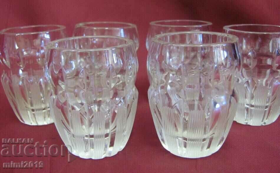 Delivery of 30s Art Deco Crystal Glass 6 pcs. Bohemia glasses Delivery of 30s Art Deco Crystal Glass 6 pcs. Bohemia glasses