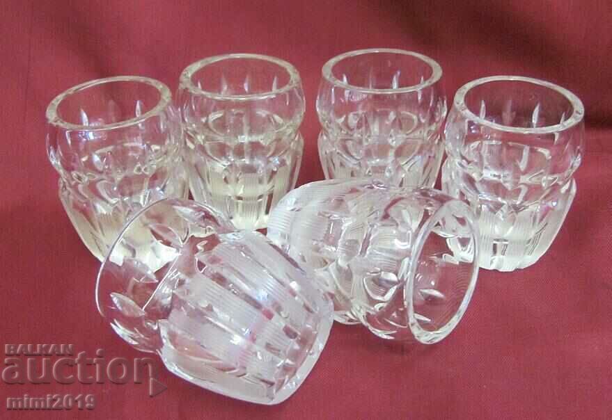 30s Art Deco Crystal Glass 6 pcs. Bohemia glasses - 6 30s Art Deco Crystal Glass 6 pcs. Bohemia glasses - 6